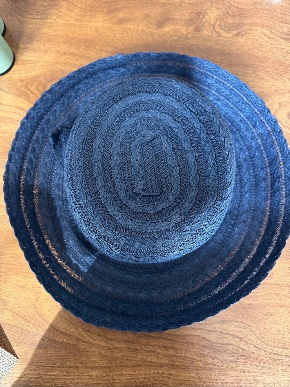 Liz Claiborne Wide 3” Brim Navy Straw Sun Hat
